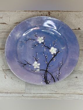 Mapi Japan Plum Blossom Lusterware Plate Vintage Floral Decor